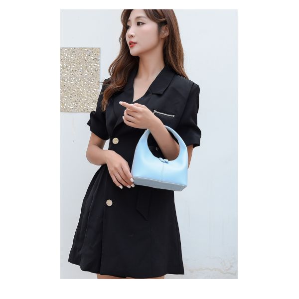 Horizontal Square Classic Candy Color PU Leather Hobo Bag for Women's Chic Style