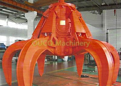 Overhead Waste Crane Orange Peel Grab , Scrap Grapple Bucket with Siemens Motor