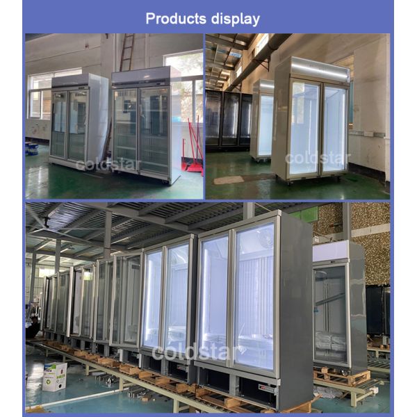 1000L Upright Freezer Showcase Supermarket Glass Door Cooler