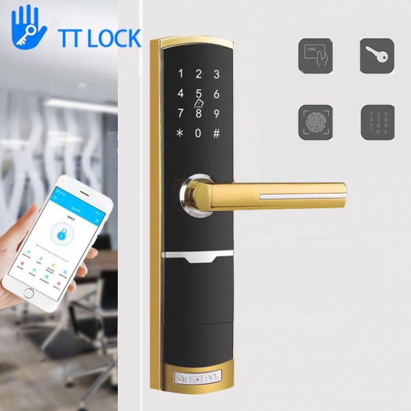 TTlock App Intelligent Smart Door Lock Security Lock Code Door Handle Digital Keyless Lock