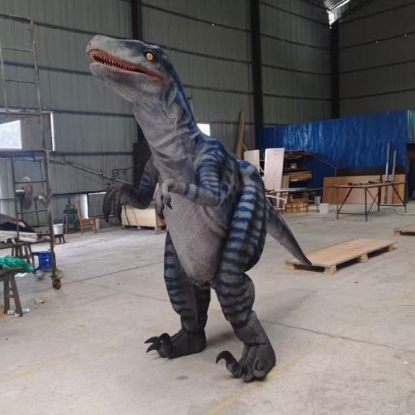 Theme Park Realistic Animatronic Dinosaur Costume Hidden Legs Velociraptor Costume