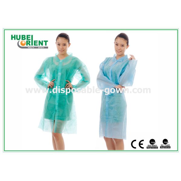 Nonwoven Disposable Visitor Coats With Shirt Collar