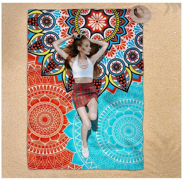 Microfiber Sunflowers Beach Towel, Autumn Flower Sunset Beach Towels Oversized, Super Soft Quick Dry Bath Towel