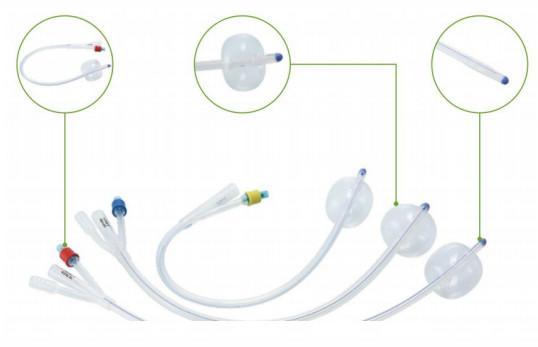 100% Pure Silicone 22 Fr 3 Way Catheter 2 Way Foley Catheter With 30ml Balloon