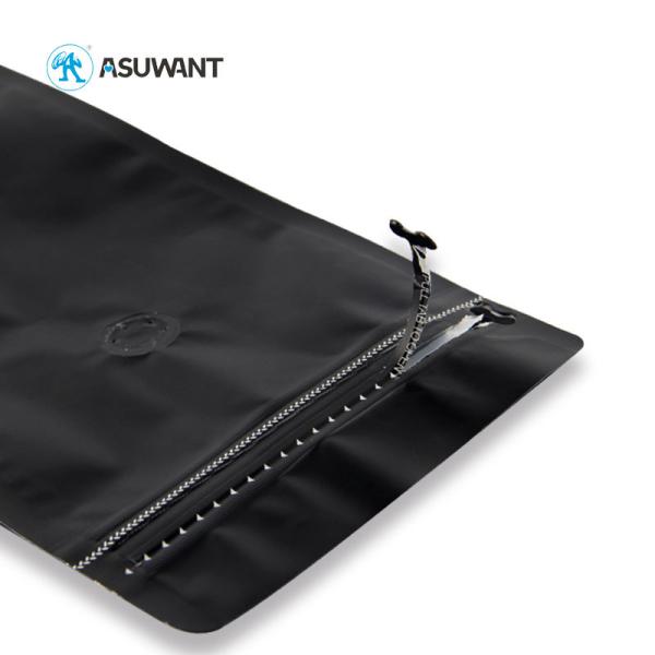 Plastic MOPP Block Bottom Zipper Coffee Bag Gravure Printing