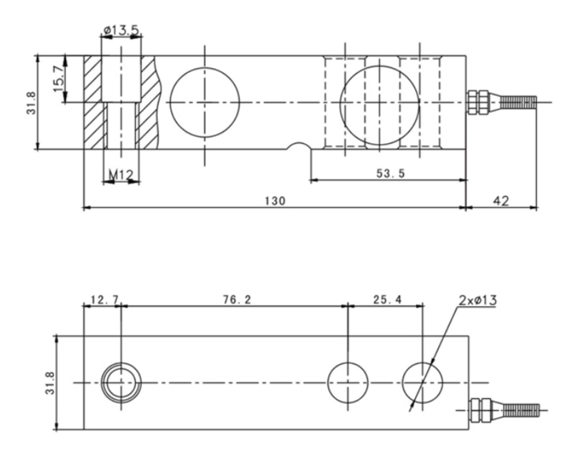 Industrial SQB Shear Beam Load Cell 1 - 2 Ton Bench Scale Load Cell IP67 Protection Class