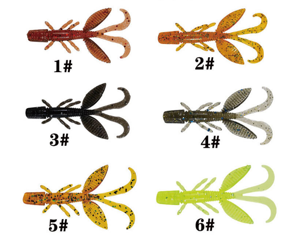 Кристально мягкие креветки Червь Приманка для рыбалки Приманка 6 цветов 5,5 см 1,4 г 10 штук/пакет