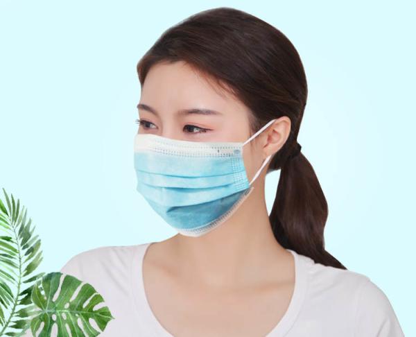 Earloop Anti Pollution 3 Ply Face Mask , Adult Face Mask Safe Triple Layer Structure