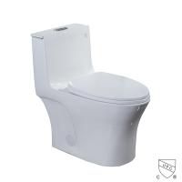 Norme américaine toilette bordée 1 par morceau avec le bouton affleurant supérieur 12