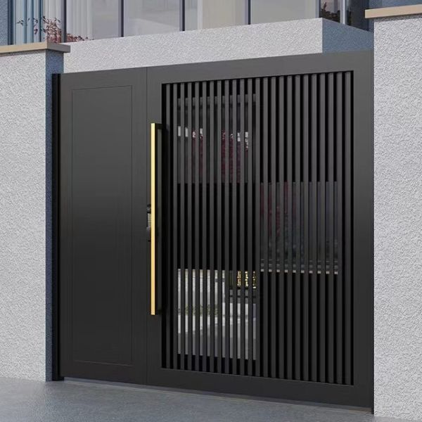 Chinese Square Powder Coated Aluminium Sliding Gates / Black Aluminum Fence Gate