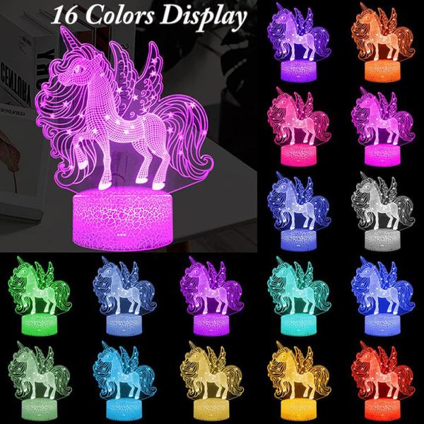 2W 170mm 3D LED Night Light Birthday Gift 3D Unicorn Lamp