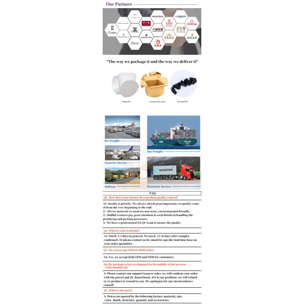 Impression interne accrocheuse de faux cuir de luxe boîte d'emballage de montres pour cadeau