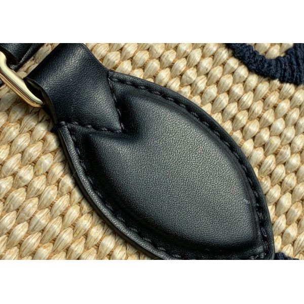 Raffia Waven Custom Embroidered Tote Bags 35cm Medium Tote Purse