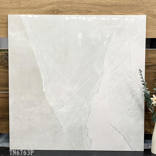 Full Body Gray Color Marble Look Porcelain Glossy Tile For Interior Floor And Wall