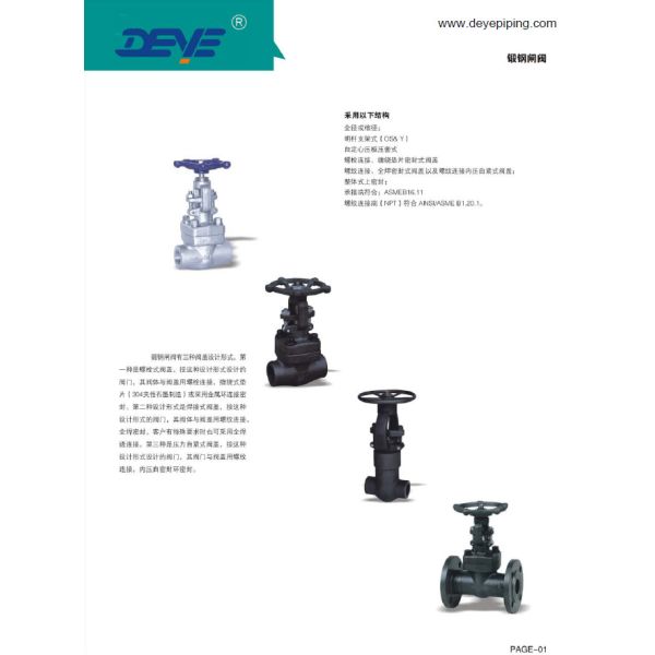 DN15-DN1200 API6D Oil Gas Valve Forged Steel Gate Valve With Counter Flanges Fogvc-0016-1
