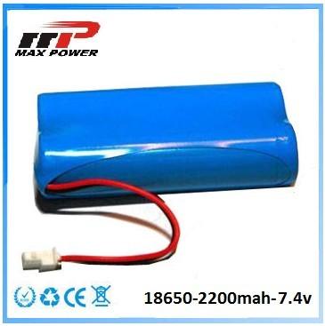 CE Rohs das baterias recarregáveis do íon do lítio do dispositivo médico 18650 2200mAh 7.4V