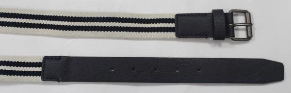 Old Silver Roller Buckle Polyester Webbing Belt For Male And Female 2.9cm