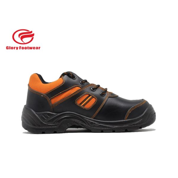 Orange Mesh Steel Toe Work Shoes , Full Grain Breathable Smooth Leather Steel Toe Shoes