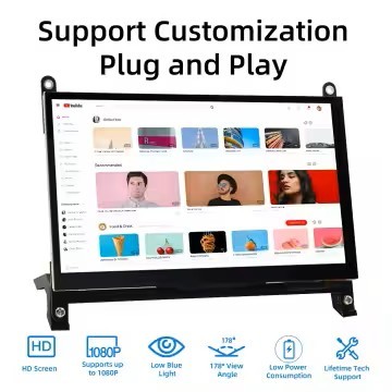 1024x600 HDMI LCD Display 7 Inch Capacitive Touch Screen With 5 Point Capacitive Touch Screen