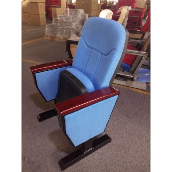 Movable Foot Fold Up Fabric Auditorium Chairs With PP Back / Church Hall Chair