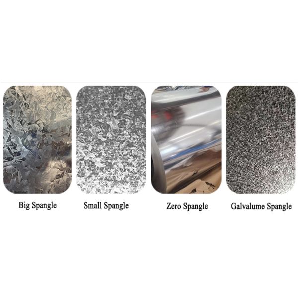 Poids de bobine 3-8 tonnes Dureté moyenne dure 22 calibre grande fleur CGCC bobine d'acier galvanisé à chaud