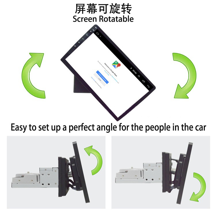 Поворачиваемый экран 1 Din 9 дюймов 4G LTE 2+32G Сеть AM FM Радио Android Автомобильная стерео