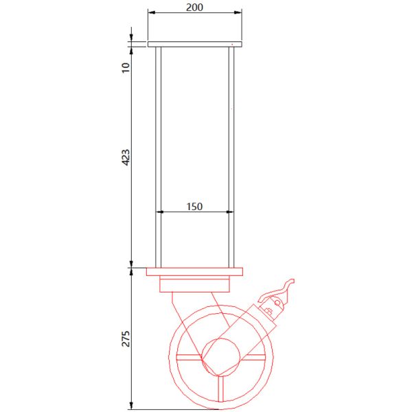 8-Inch Ultra-Heavy-Duty Swivel Wheels Wear-Resistant Casters Industrial Load-Bearing Casters Extended Outriggers + Pulley