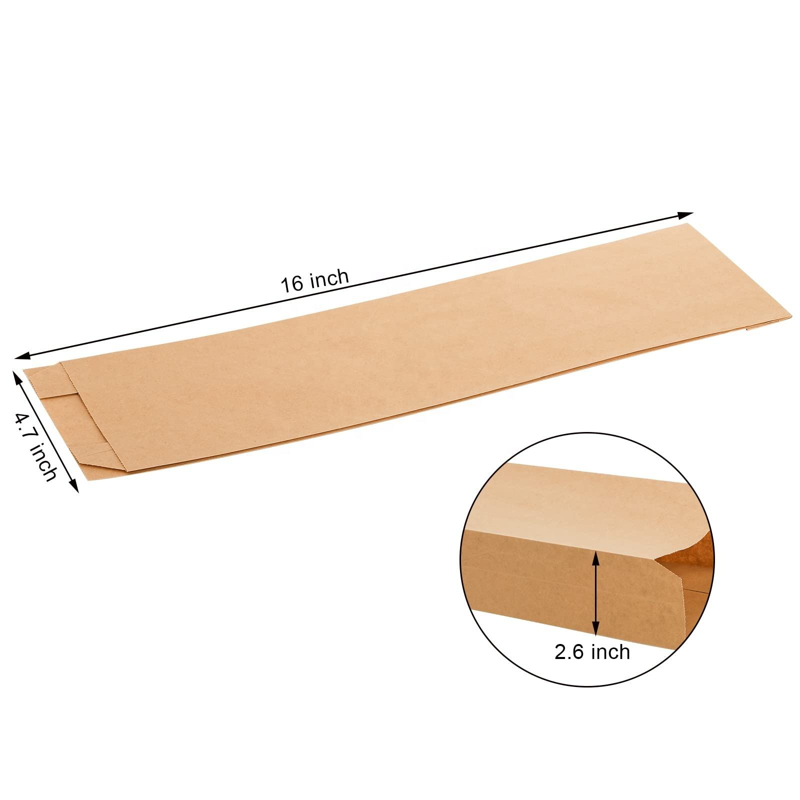 Disposable Biodegradable Coffee Bean Bakery Customized Color Food Kraft Brown No Handle Sos Take Away Paper Bag