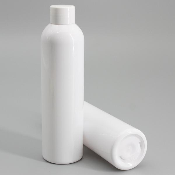 230ml White PET Round Spray Bottle Cylinder Plastic Screw Cap Bottle Clear Lotion Bottle Cosmetic Packaging Supplier