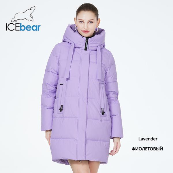 Blue 85cm Ladies Padded Winter Coats Polyester Womens Down Coat