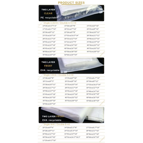 Custom Logo Apparel Zipper Clear Plastic PVC Slider Zipper Bag Cosmetic/Storage bag slider zip lock packing bag zipper