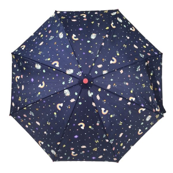 Rainbow Kids Umbrella Long Handle Safe and Easy to Open for Kindergarten Children