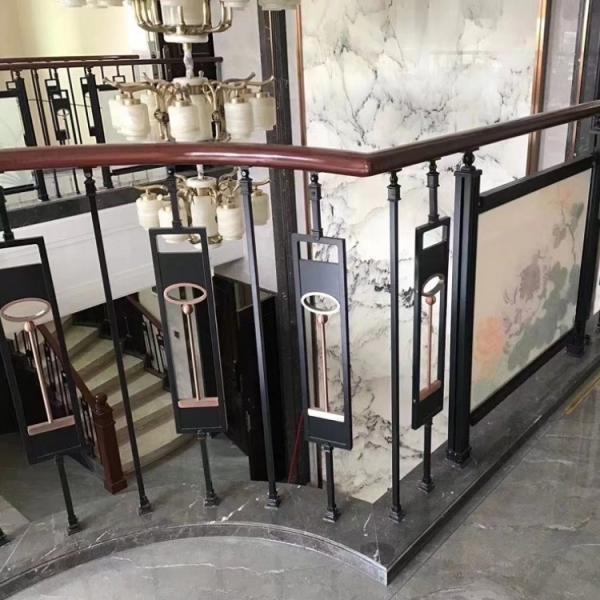 Villa Modern Metal Stair Railing Electroplating Contemporary Metal Railings
