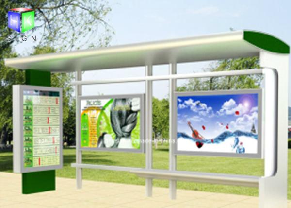 Bus Stop Shelter Advertising Scrolling Light Boxes Aluminum Frame 30 Watt