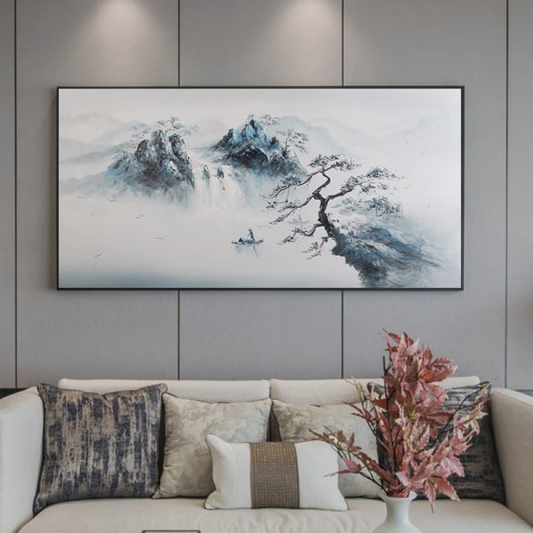 Naturaleza Paisaje Decoración del hogar Pinturas de pared Arte de lienzo Pintura al óleo Lienzo de textura moderna Medio aceite Tamaño personalizado Aceptado