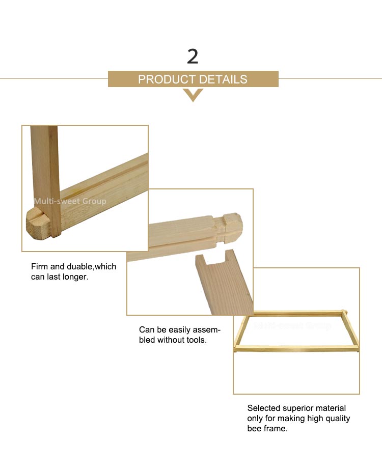 Рамки крапивницы Foundationless 48.3*44.8*15.9cm пчеловодства средние