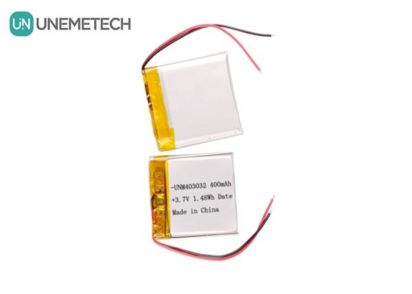 403032 4.2V Bateria de polímeros de íons de lítio personalizada 3.7 V 400mAh Bateria de polímeros de íons de lítio para produtos eletrônicos