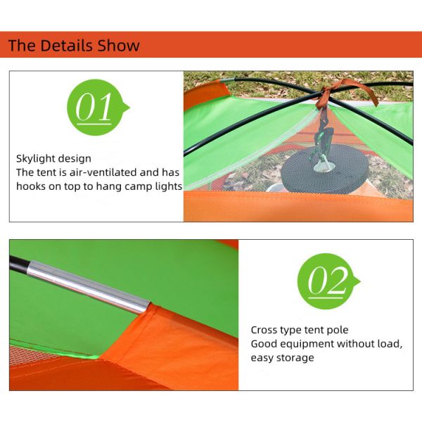 200*150*110cm Outdoor Camping Tent Waterproof Oxford Lightweight 2 Man Tent