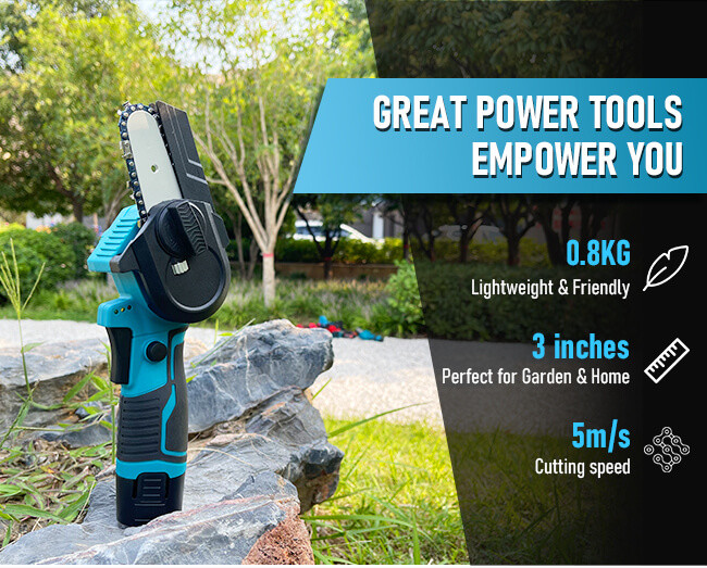 21В инструмент для резки древесины электрическая бензопила 3' мини перезаряжаемая портативная батарея беспроводная