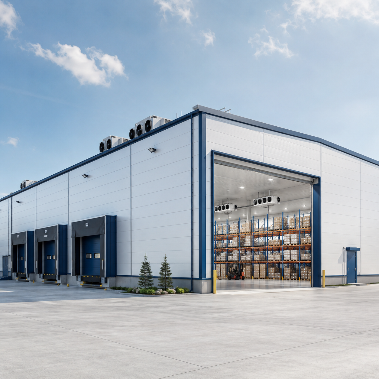 Insulated Steel Sandwich Panel Warehouse Thermal Control Energy Saving Prefab Factory Building
