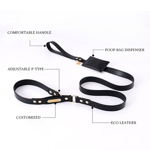 Hands Free Dog Leash And Collar , Leather Dog Leads And Collars