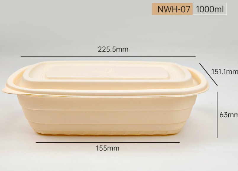 устранимая коробка для завтрака 1000ml упаковывая Biodegradable коробку для завтрака майцены