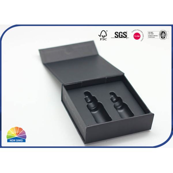 Черноты Szie логотипа Customzied закрытия слоения Matt подарочная коробка магнитной складная с пластиковой фольгой