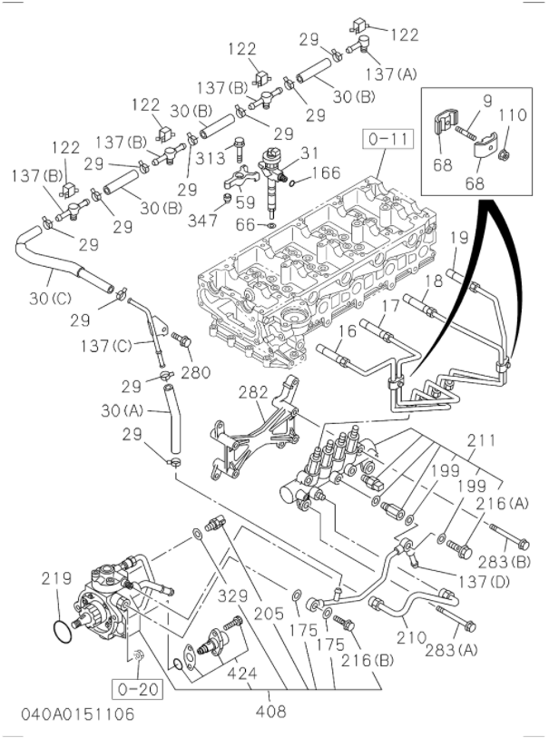 8981455010 8-98145501-0 части тележки ZX130-3 Isuzu ремонтируют набор для ISUZU 4HK1