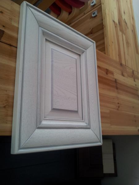 Rub silver finish solid wood door panel，raised solid wood door