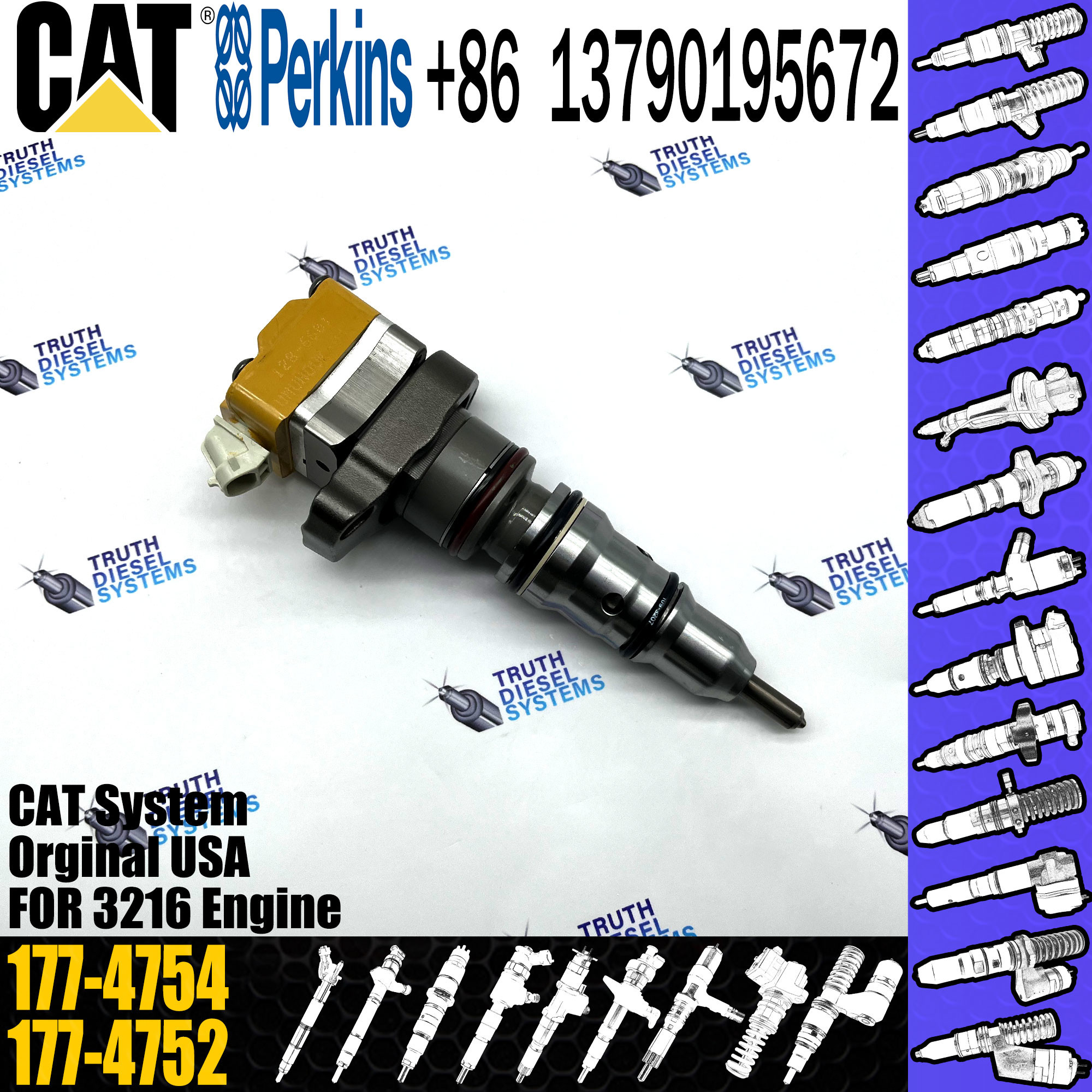 CAT Дизельный топливный инжектор 177-4754 178-6342 178-0199 10R-9237 Для двигателя Cat Caterpillar