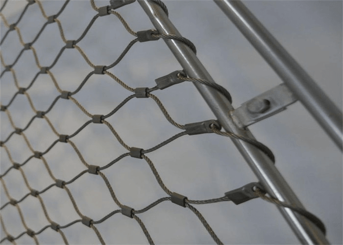 Customized Polishing 7 X 7 Stainless Steel Cable Mesh Netting Ferruled / Knotted