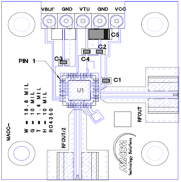 MACOM MAOC-010334-TR0500 VCO Featuring Low Phase Noise Wide Tuning Range and Integrated Buffer Amplifier