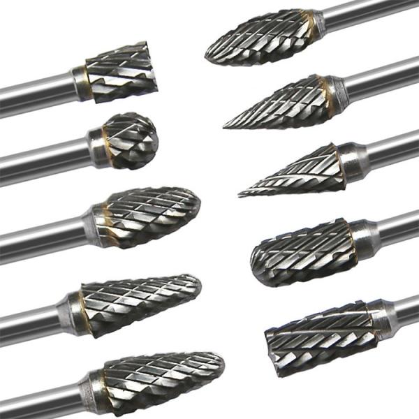 1/4 Diâmetro da haste Carbide Rotary Burr Set 8PCS para projetos de trabalhos de madeira