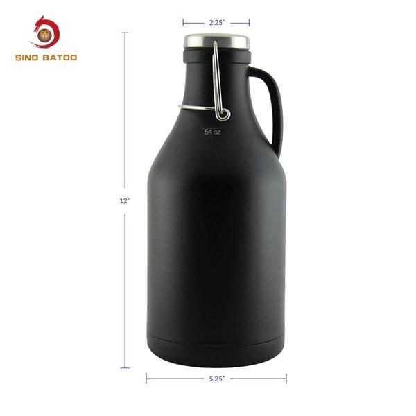 64oz Black Double Wall Flip Top Beer Growler